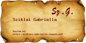 Sziklai Gabriella névjegykártya